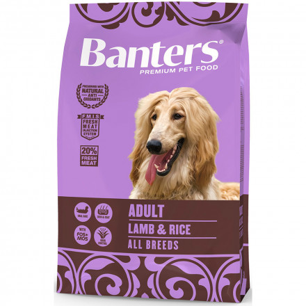 Banters Adult сухой корм для взрослых собак домашнего содержания с ягненком и рисом - 3 кг