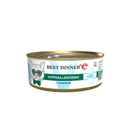 Best Dinner Vet Profi Hypoallergenic влажный диетический корм для котят и взрослых кошек при пищевой аллергии или непереносимости, с индейкой, в консервах - 100 г х 12 шт