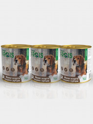 Консервы Frais Holistic Dog для собак мясное ассорти говядина с рубцом - 750 г х 3 шт