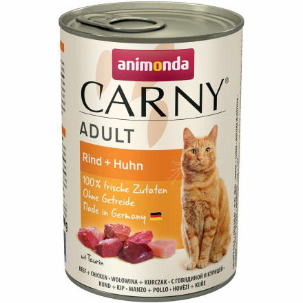Animonda Carny Adult влажный корм для взрослых кошек с говядиной и курицей - 400 г (6 шт в уп)