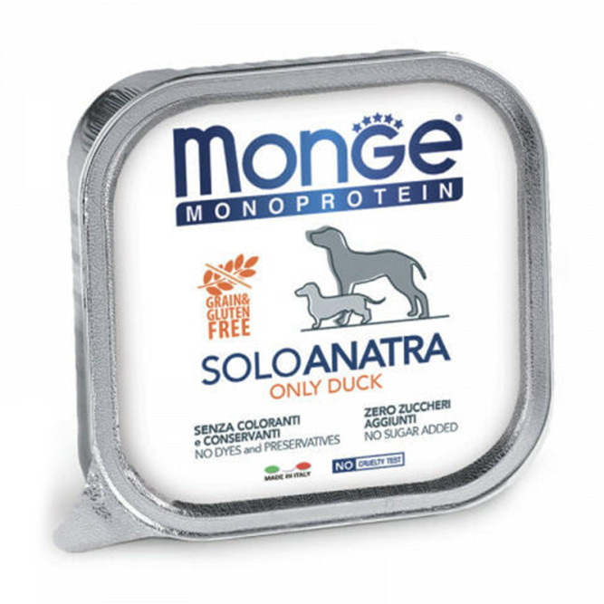 Monge Dog Monoprotein Solo влажный корм для взрослых собак c уткой в ламистере 150 г (24 шт в уп)