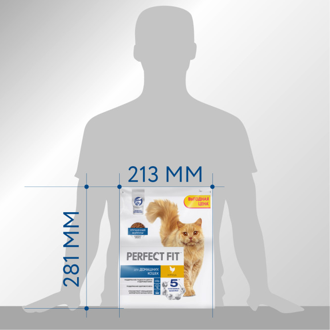 Perfect Fit In-home сухой корм для взрослых домашних кошек с курицей - 1,2 кг