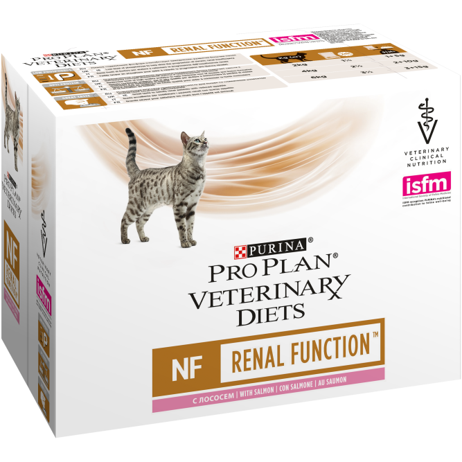 Purina Pro Plan Veterinary Diets NF Renal Function влажный корм для взрослых кошек при заболеваниях почек с лососем - 85 г х 10 шт