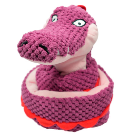 Mr.Kranch игрушка для собак Змейка с карманами под лакомство, 96 см, бордовая