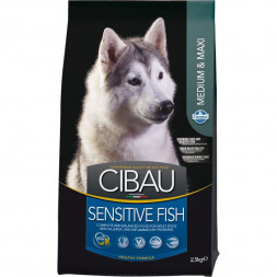 Farmina Cibau Sensitive Fish Medium &amp; Maxi сухой корм для взрослых собак средних и крупных пород с чувствительным пищеварением с рыбой - 2,5 кг