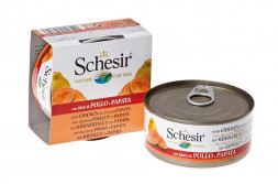 Schesir Dog Adult влажный корм для взрослых собак с цыпленком и папайей в консервах - 150 г х 10 шт