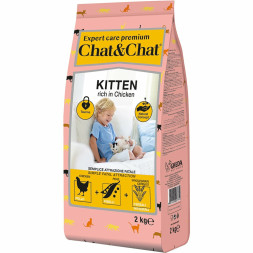 Chat&amp;Chat Expert Premium сухой корм для котят с курицей - 2 кг