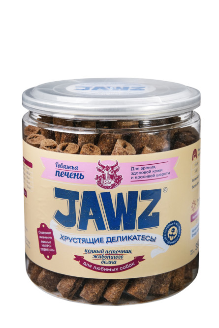 JAWZ Хрустящие Деликатесы лакомство для собак, говяжья печень - 350 г