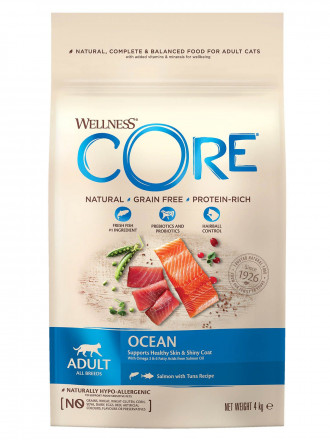 Wellness Core сухой корм для взрослых кошек с лососем и тунцом 4 кг