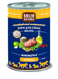 Solid Natura Holistic Курица влажный корм для собак жестяная банка 0,34 кг (12 шт в уп)
