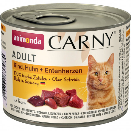 Animonda Carny Adult влажный корм для взрослых кошек с курицей и уткой - 200 г (6 шт в уп)