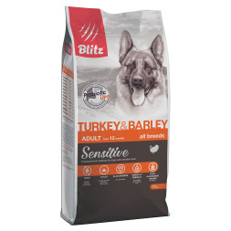 Blitz Sensitive Adult Turkey &amp; Barley сухой корм для взрослых собак с индейкой и ячменем - 15 кг
