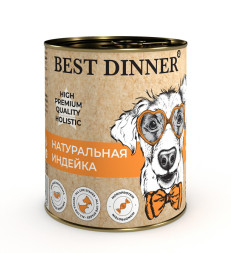 Best Dinner High Premium Holistic влажный корм для взрослых собак с индейкой, в консервах  - 340 г х 6 шт