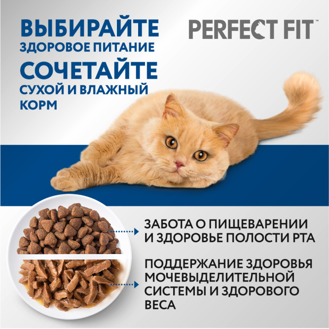 Perfect Fit In-home сухой корм для взрослых домашних кошек с курицей - 650 г