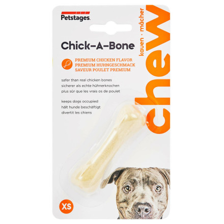 Petstages игрушка для собак Chick-A-Bone косточка с ароматом курицы очень маленькая, 8 см