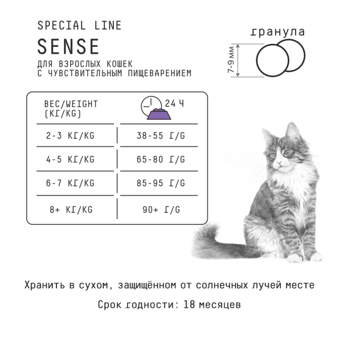 AJO Cat Sense сухой корм для кошек с чувствительным пищеварением с олениной - 10 кг