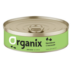 Organix консервы для котят, с лососем и цыпленком - 100 г x 24 шт