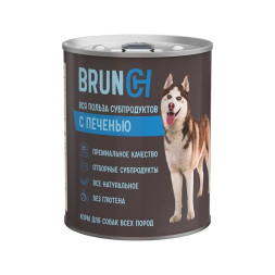 Brunch влажный корм для взрослых собак с печенью в консервах - 850 г х 6 шт