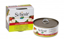 Schesir Dog Adult влажный корм для взрослых собак с цыпленком и яблоком в консервах - 150 г х 10 шт