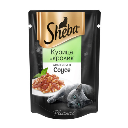 Sheba Pleasure влажный корм для взрослых кошек с курицей и кроликом в соусе - 85 г