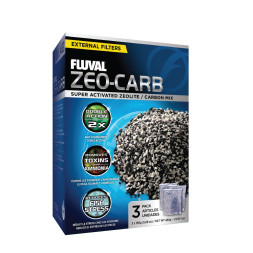 Fluval Zeo-Carb наполнителя для фильтров, для удаления аммония, с углем - 150 г - 3 шт