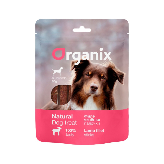 Organix лакомство для взрослых собак всех пород "Палочки из филе ягненка" 100% мясо - 50 г