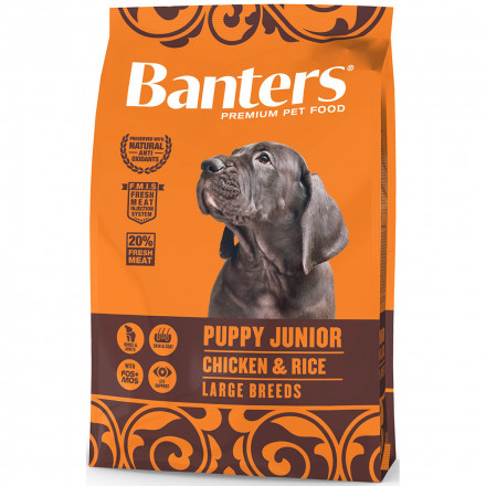 Banters Puppy Junior Large сухой корм для щенков и беременных/кормящих собак с курицей и рисом - 3 кг