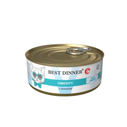 Best Dinner Vet Profi Obesity влажный диетический корм для снижения и контроля избыточной массы тела у взрослых кошек, с лососем, в консервах - 100 г х 12 шт