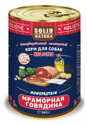 Solid Natura Holistic Мраморная говядина влажный корм для собак жестяная банка 0,34 кг (12 шт в уп)