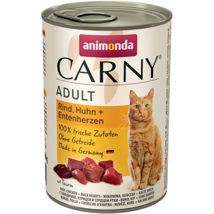 Animonda Carny Adult влажный корм для взрослых кошек с курицей и уткой - 400 г (6 шт в уп)