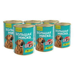 Зоогурман Большая Миска влажный корм для взрослых собак, с ягненком и рисом - 970 г х 6 шт