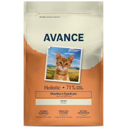 Avance Kitten полнорационный сухой корм для котят, с индейкой и бурым рисом - 400 г