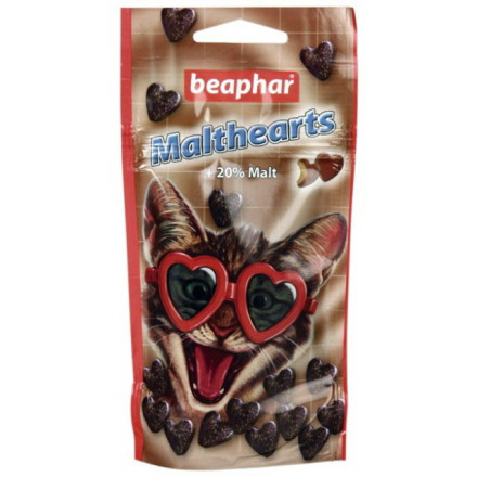 Beaphar Malthearts для кошек Сердечки для выведения шерсти из желудка 150 шт