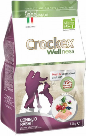 CROCKEX Wellness сухой корм для взрослых собак средних и крупных пород с кроликом и рисом - 12 кг