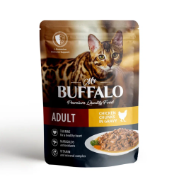 Mr.Buffalo Adult влажный корм для взрослых кошек с цыпленком в соусе, в паучах - 85 г х 28 шт