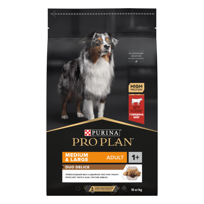 Purina Pro Plan Duo Delice сухой корм для взрослых собак средних и крупных пород с говядиной и рисом - 10 кг