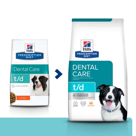 Hills Prescription Diet t/d диетический сухой корм для собак при заболеваниях полости рта, с курицей - 4 кг