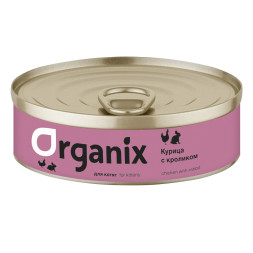 Organix консервы для котят, с кроликом и курицей - 100 г x 24 шт