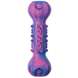 Mr.Kranch игрушка для собак Гантель дентальная с пищалкой, 22 см, разноцветная, неароматизированная