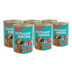 Зоогурман Большая Миска влажный корм для взрослых собак, с говядиной - 970 г х 6 шт
