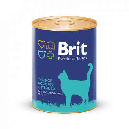 Консервы Brit Premium Beef and Chicken Medley для кастрированных котов мясное ассорти с птицей - 340 г х 12 шт