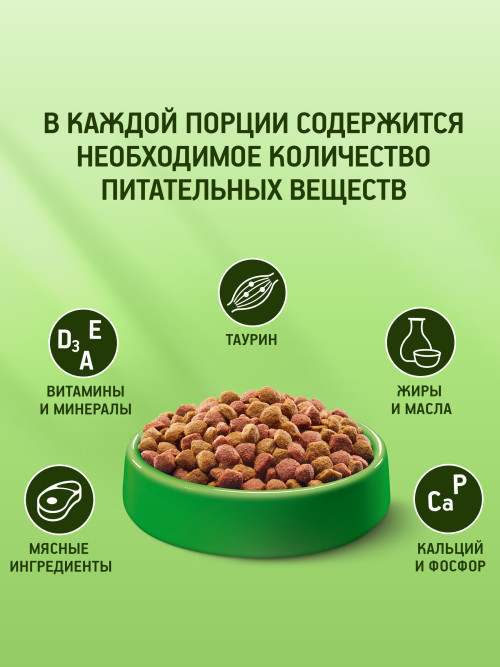 Kitekat сухой корм для взрослых кошек с телятиной - 15 кг