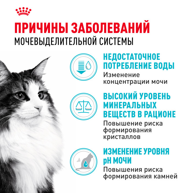 Сухой корм Royal Canin Urinary Care для взрослых кошек для профилактики мочекаменной болезни - 2 кг