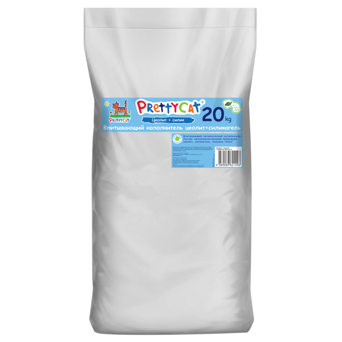 PrettyCat Naturel наполнитель впитывающий для кошачьего туалета, с ароматом алоэ - 20 кг