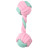 Mr.Kranch игрушка для собак Гантель из каната, 14х5 см, розовая с голубым