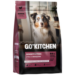 Go' Kitchen SENSITIVITIES Grain Free сухой беззерновой корм для щенков и собак с чувствительным пищеварением, с уткой - 1,59 кг