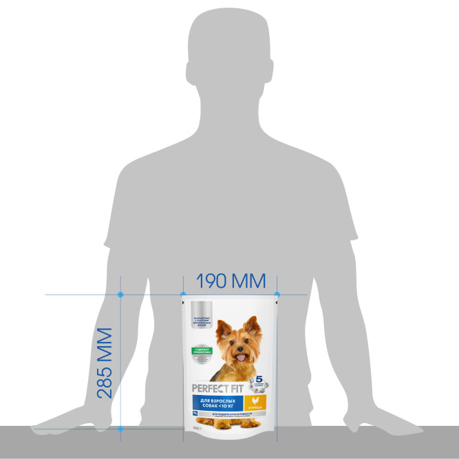 Perfect Fit сухой корм для взрослых собак мелких и миниатюрных пород с курицей - 500 г