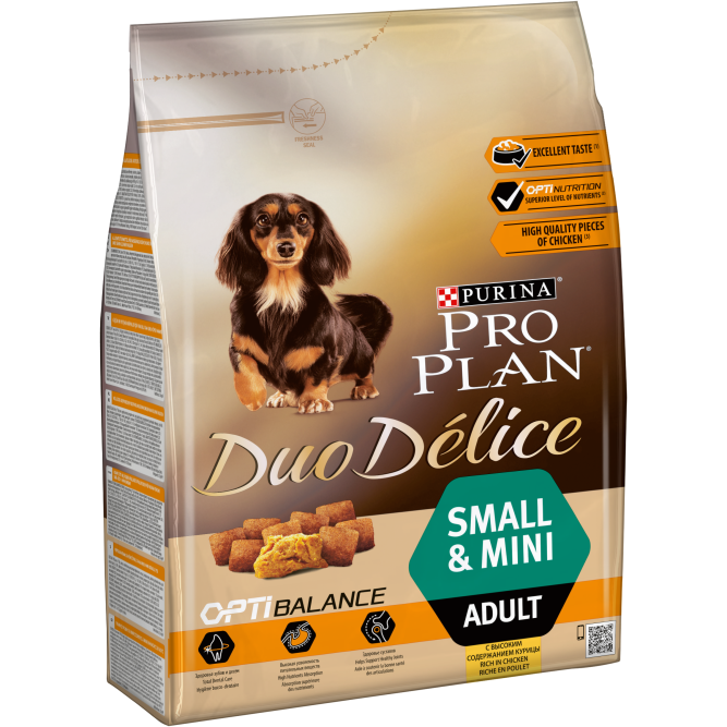 Purina Pro Plan Duo Delice сухой корм для взрослых собак мелких и карликовых пород с курицей и рисом - 2,5 кг