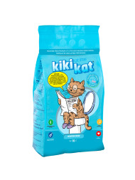 KikiKat комкующийся бентонитовый наполнитель для кошачьего туалета супер-белый с ароматом &quot;Горная свежесть&quot; - 10 л