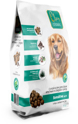 Clan Classic Sensitive 24/11 сухой корм для взрослых собак средних и крупных пород с чувствительным пищеварением, с уткой и бурым рисом - 3 кг